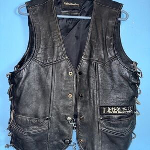 Harley-Davidson Black Leather Vest with Patch